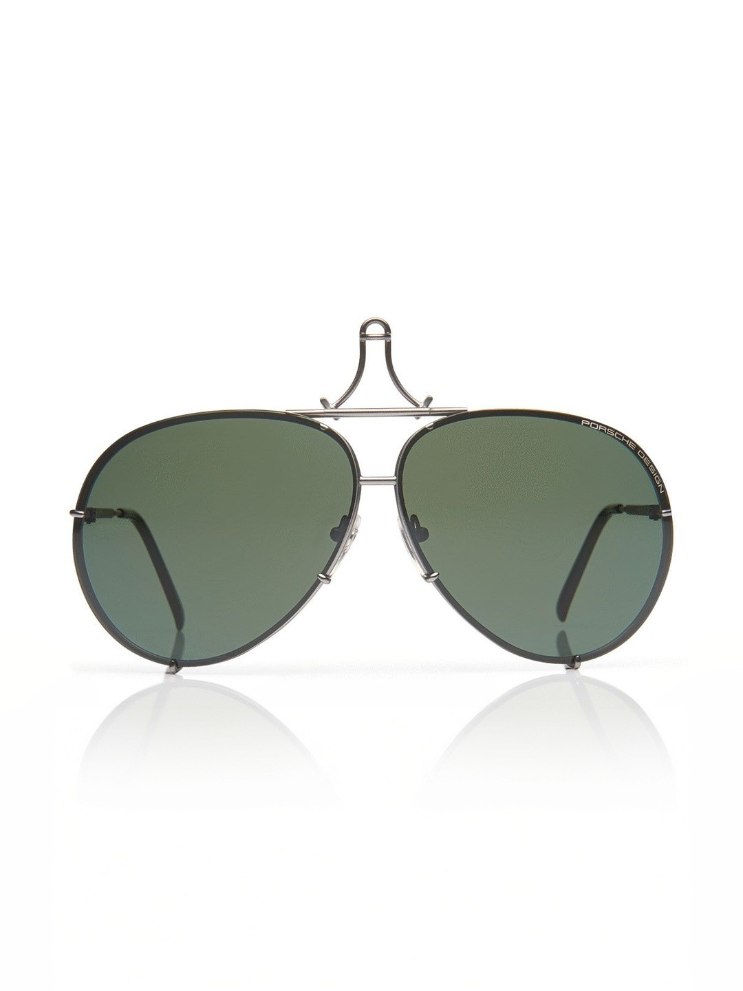 PORSCHE DESIGN Men Green Lens & Gunmetal-Toned Aviator Sunglasses with