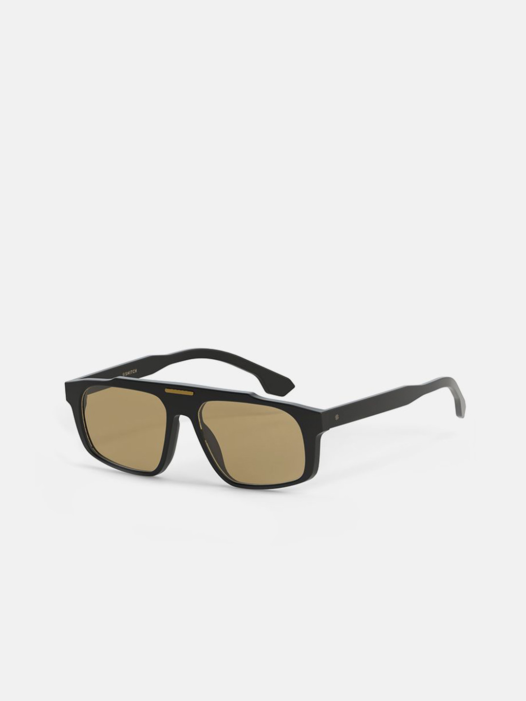 Snitch Men Brown Lens & Black Wayfarer Sunglasses with