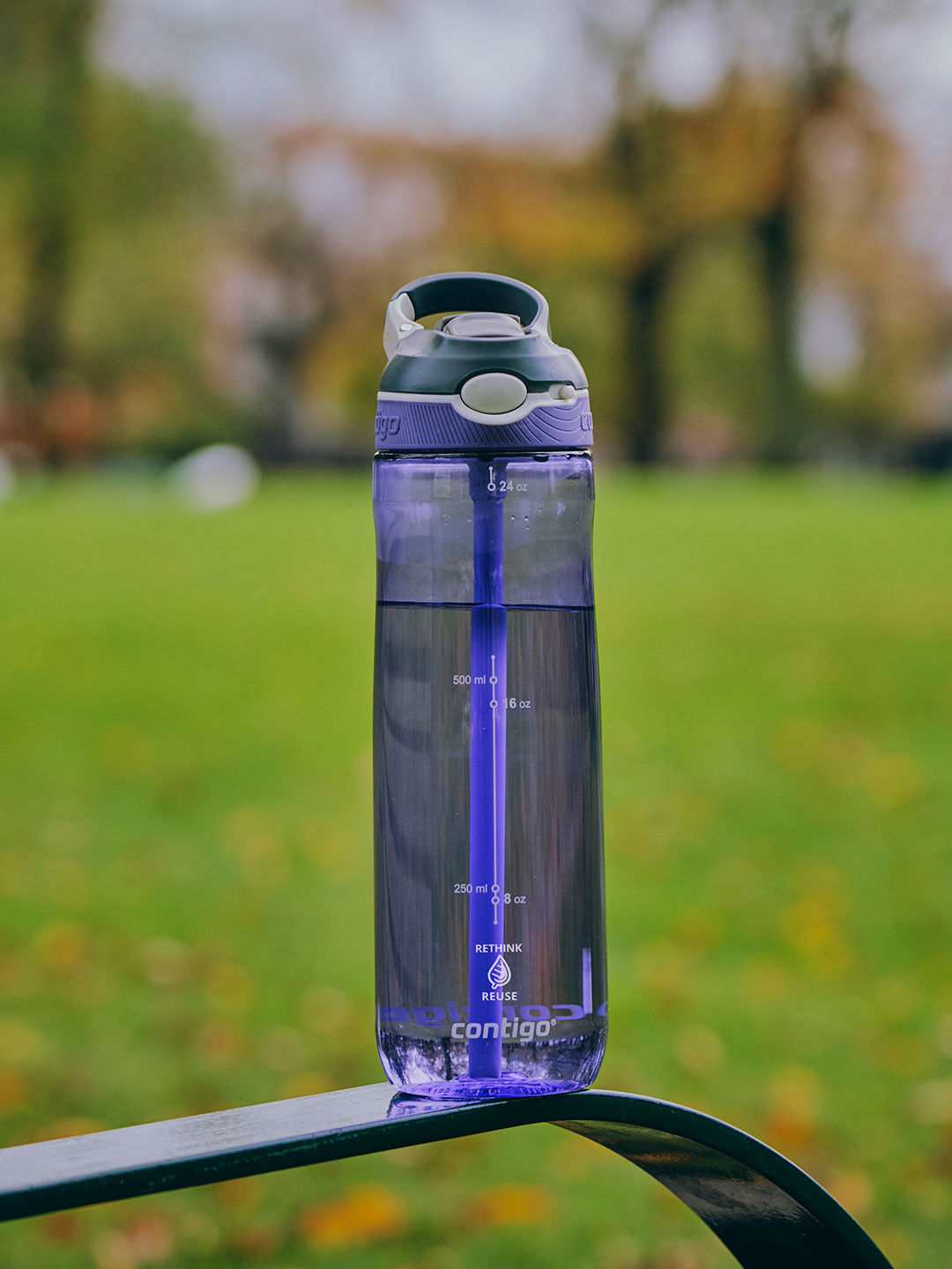 Contigo Ashland Tritan Purple Leak-Proof Transparent Water Bottle With Straw 720 ml