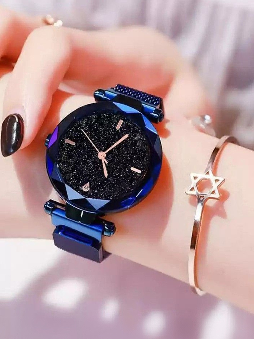 SZN Dial & Stainless Steel Straps Analogue Watch Mag Blue -V