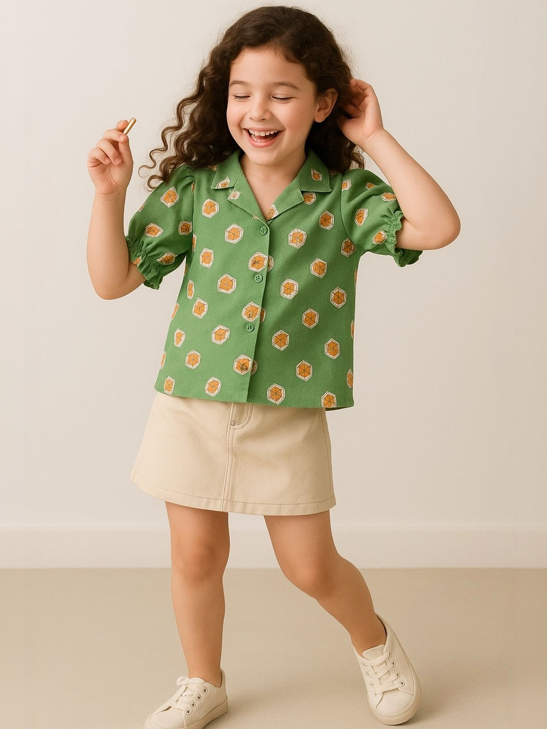 TALES & STORIES Geometric Printed Girls Tops