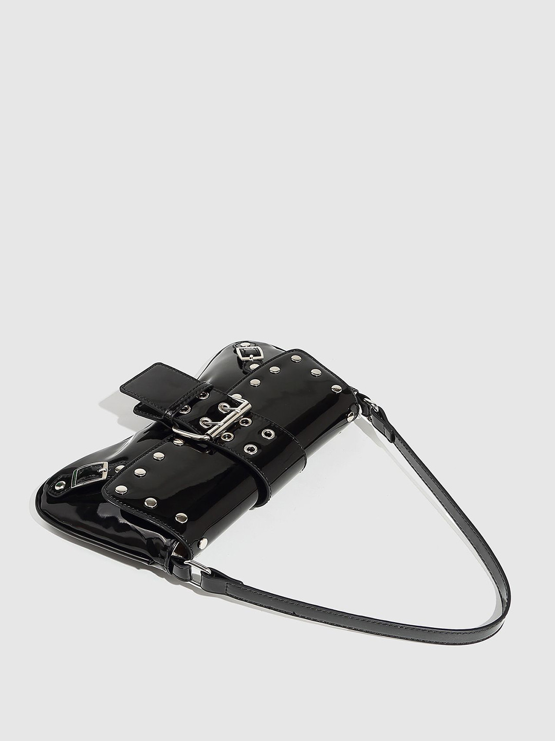 bebe Baguette Embellished Handheld Bag