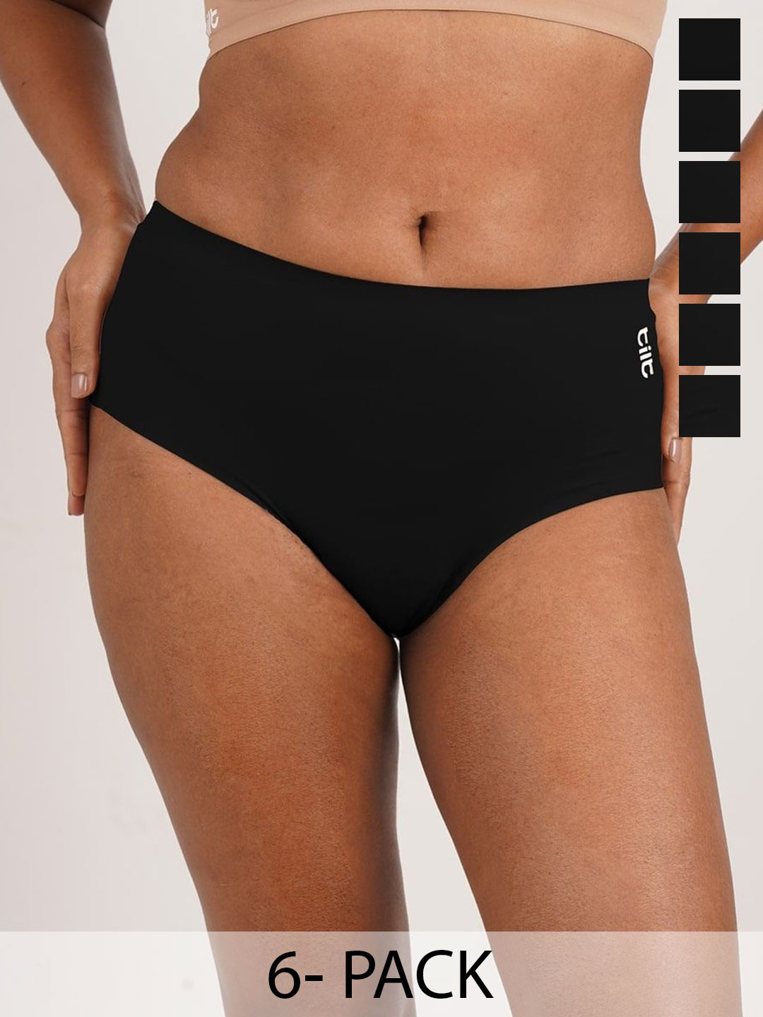 Tilt Pack Of 6 Mid-Rise Seamless Absorbent Hipster Briefs
