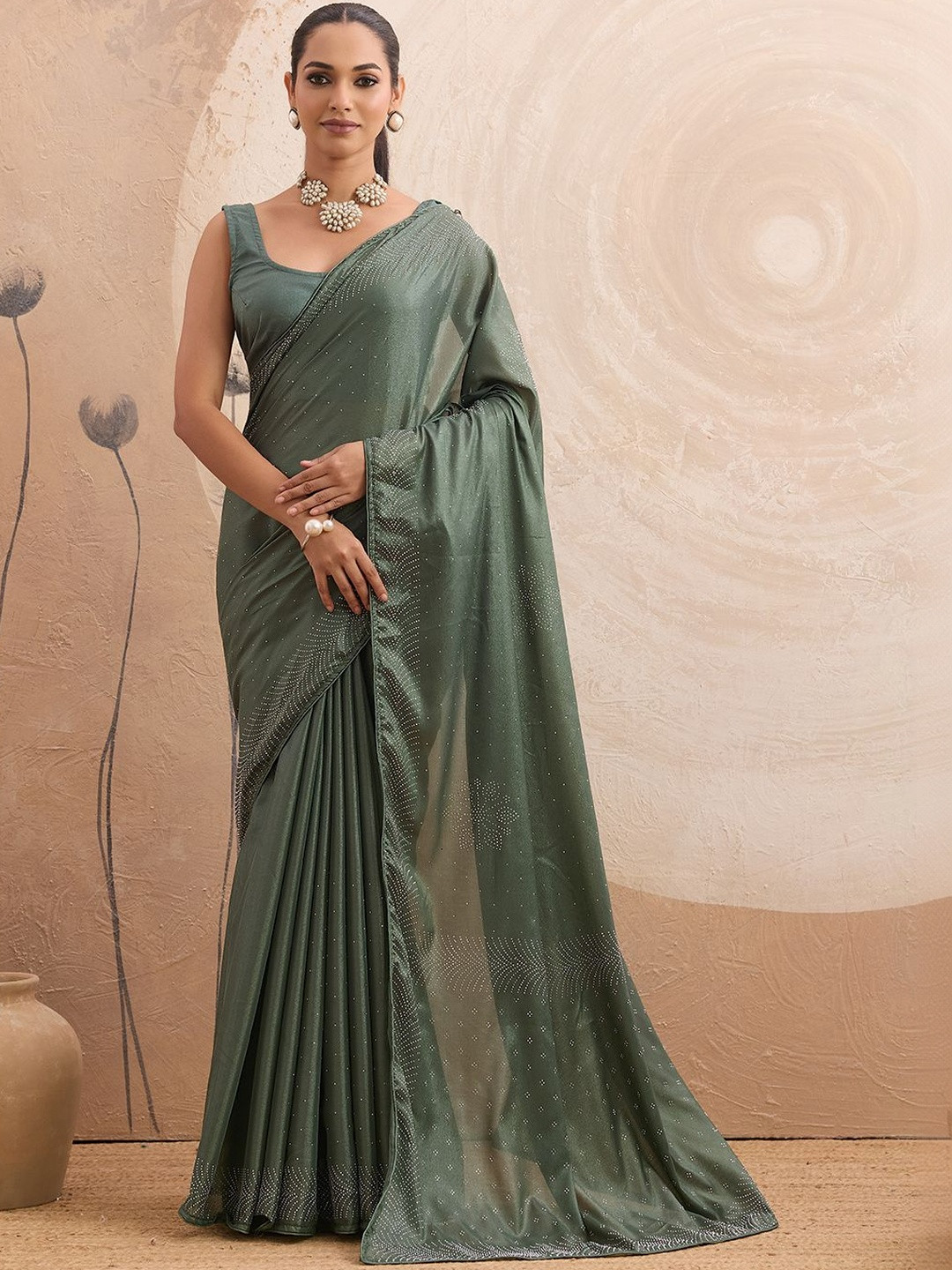 HOUSE OF MIRA Embellished Sequinned Heavy Work Saree