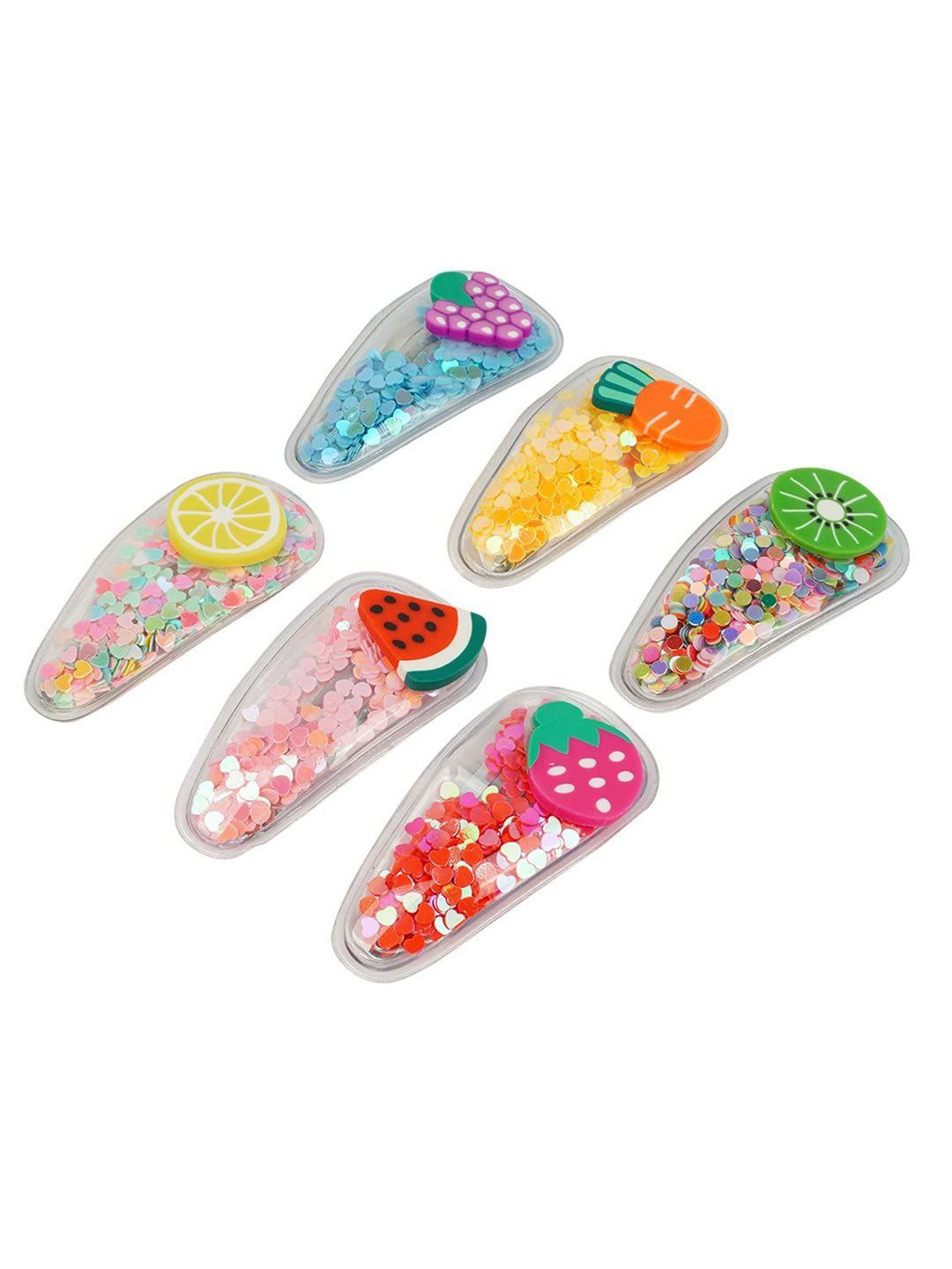 KHANBAGSTORE Women Set of 6 Fun Fruit Tic Tac Hair Clip