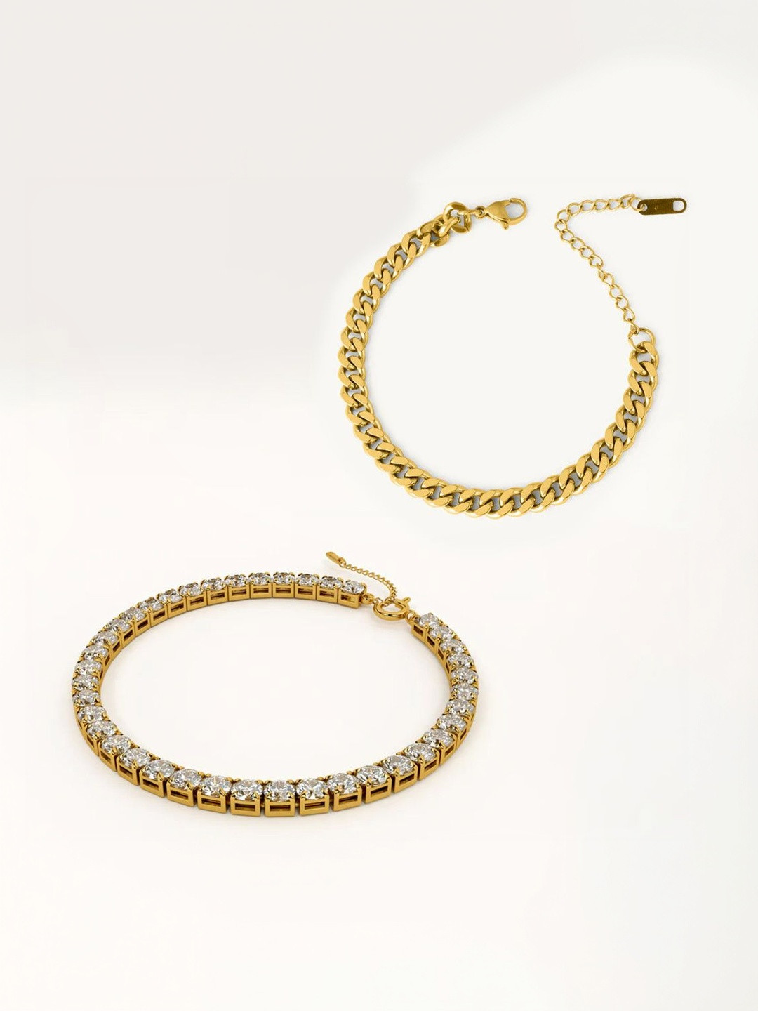 PALMONAS Diamond Affair Bracelet & Chunky Small Bracelet Set