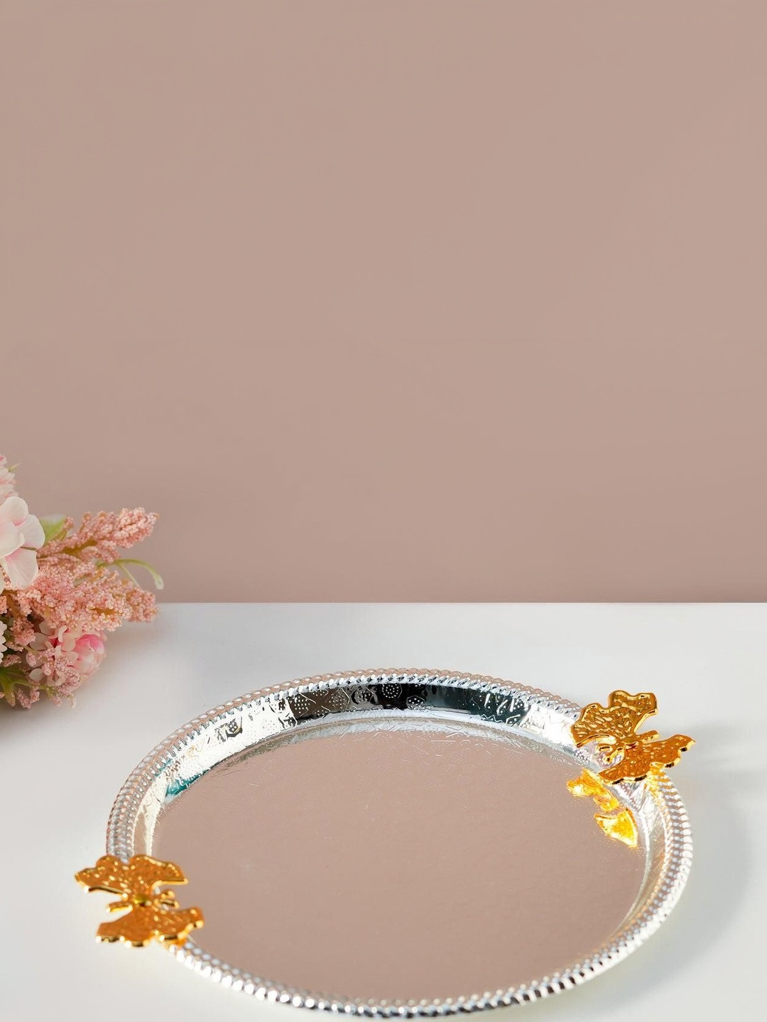 MARKET99 Textured Ornate Rim Decorative Tray Desk Organisers