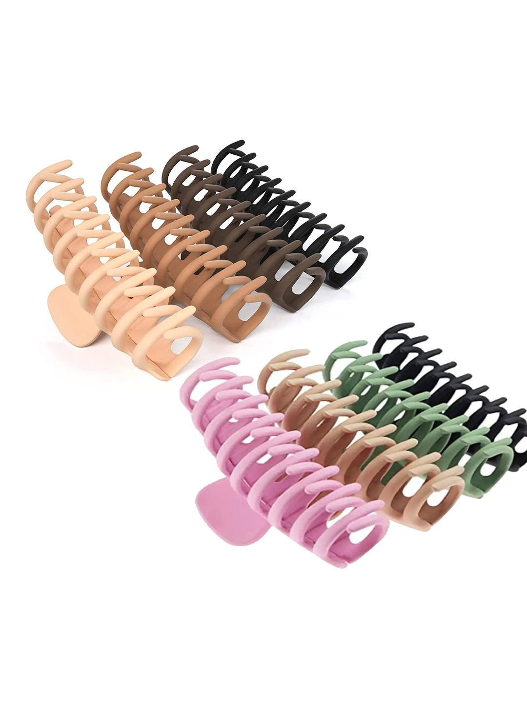 KHANBAGSTORE Women Pack of 8 Big Hair Claw Clip