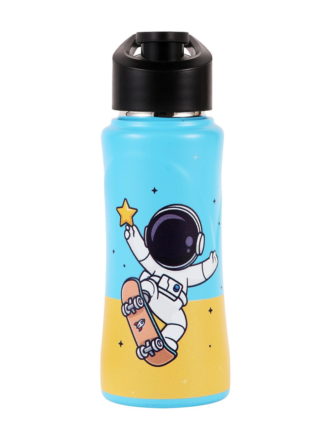 Nuluv Blue & Yellow Single Stainless Steel Cartoon Characters Smart Vacuum Sipper