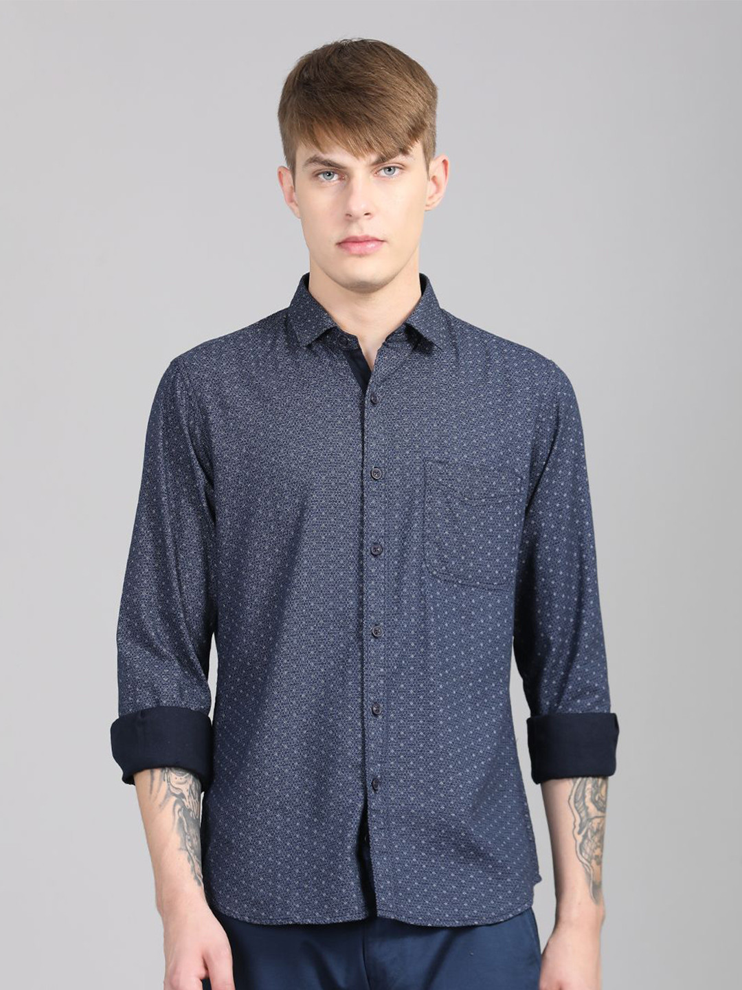 TRIGGER Men Slim Fit Printed Casual Shirt
