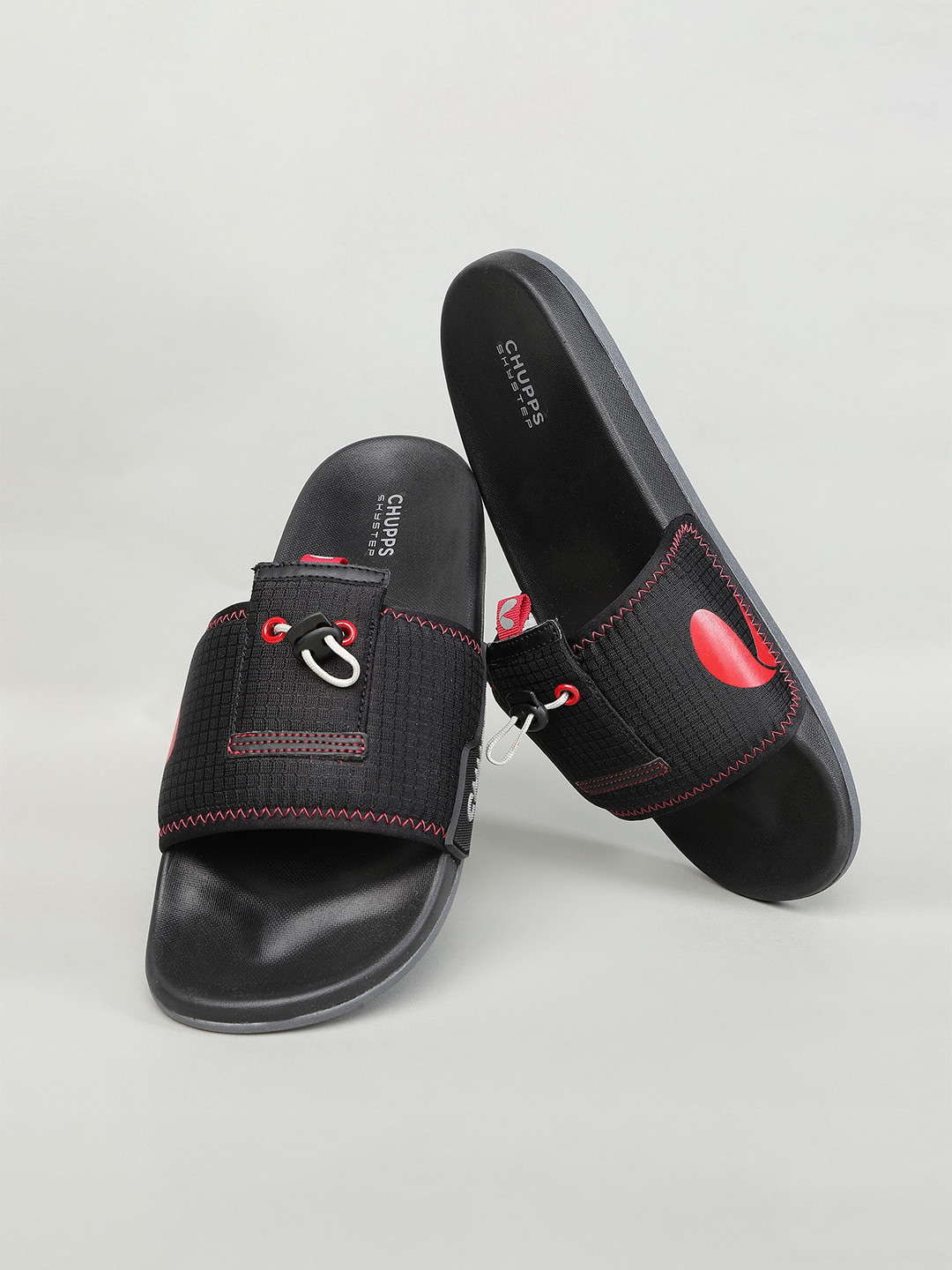 CHUPPS Blaze Men Self Design PU Sliders