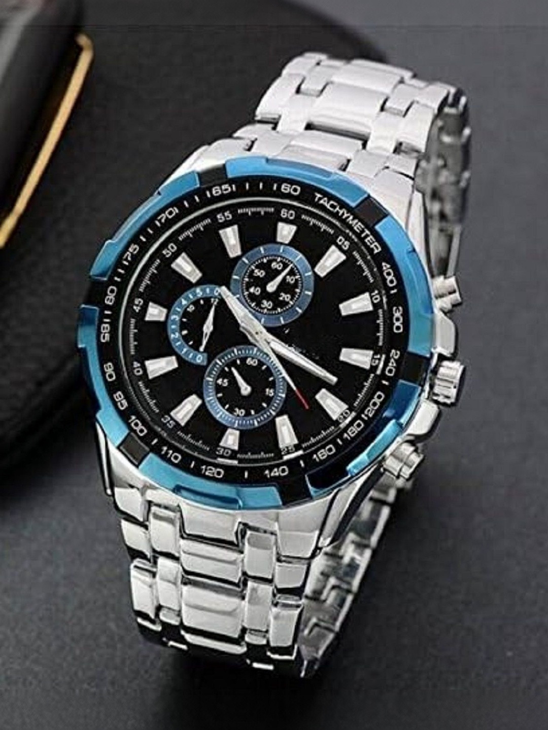 SZN Men Dial & Straps Analogue Watch Blue Ring Silver Chrono33329026
