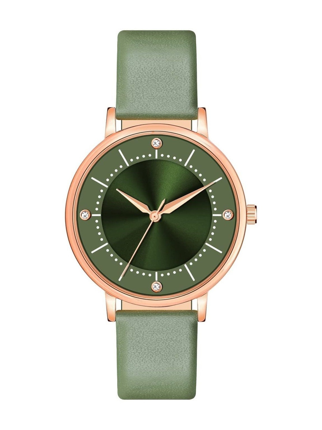SZN Women Dial & Leather Straps Analogue Watch Ritik GreenF