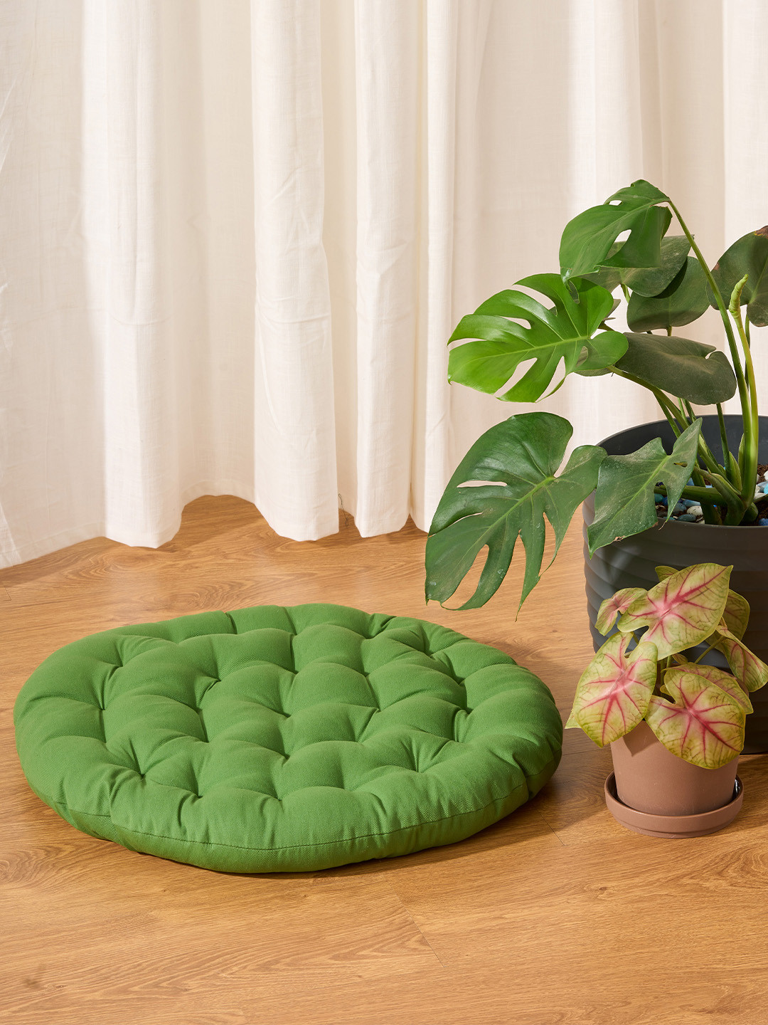 SKANDA FAB Green Pure Cotton Floor Cushions