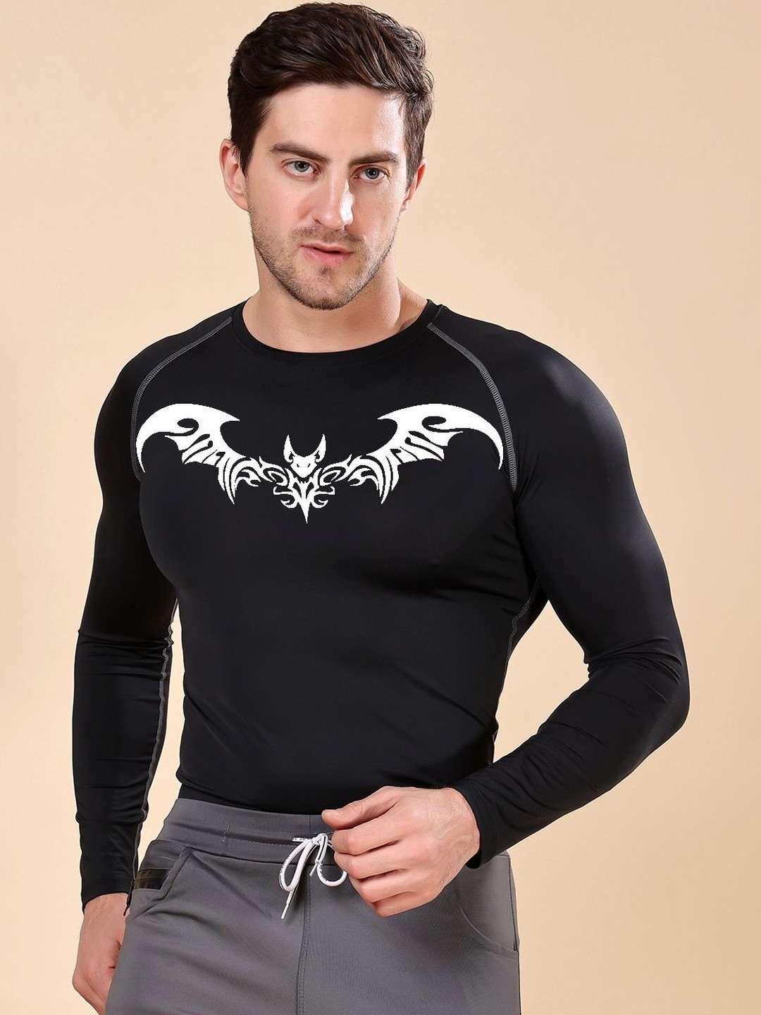 Friskers Striped Gym Compression T-shirt