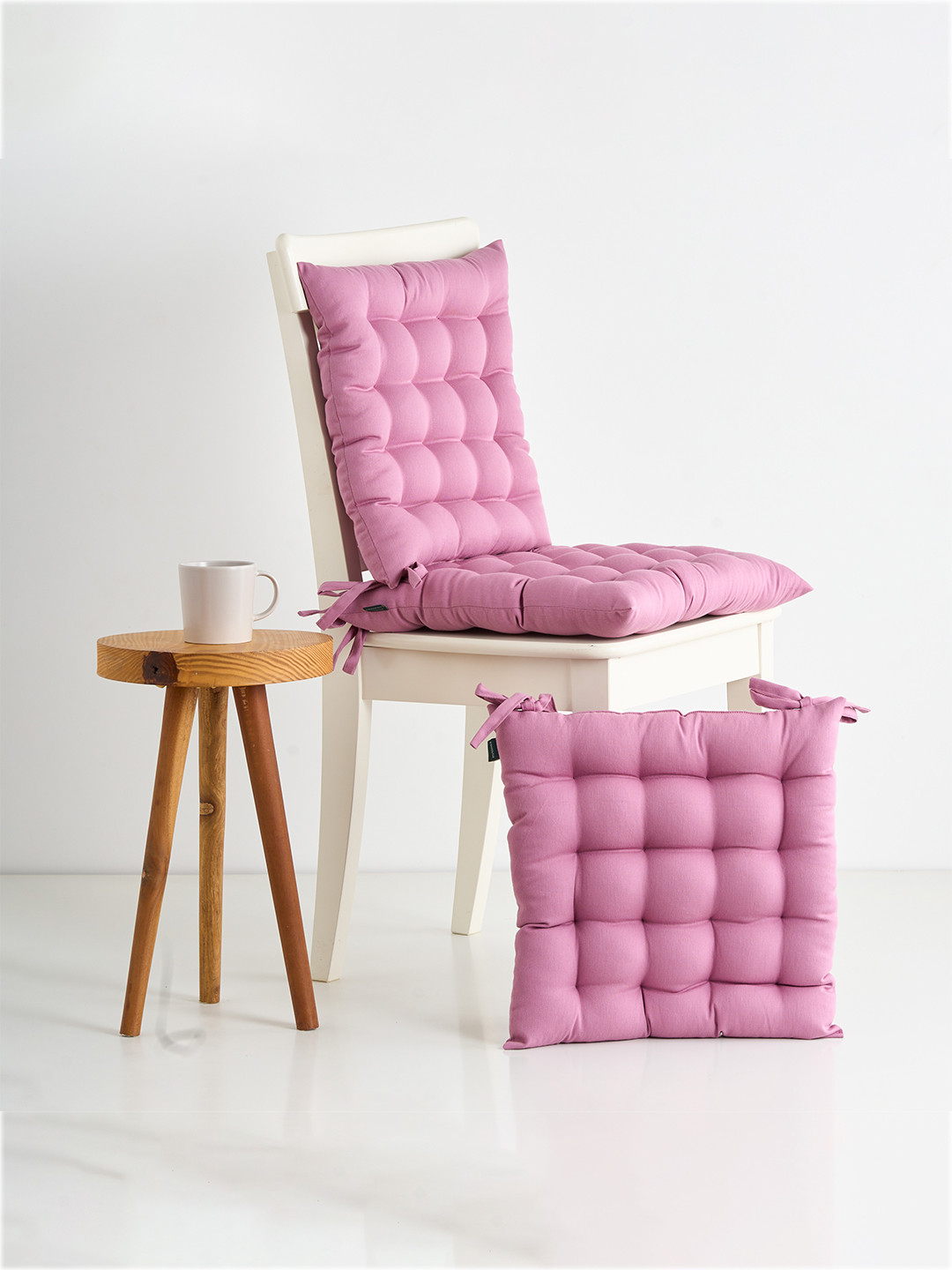 SKANDA FAB 3 Pieces Purple Pure Cotton Chair Pads