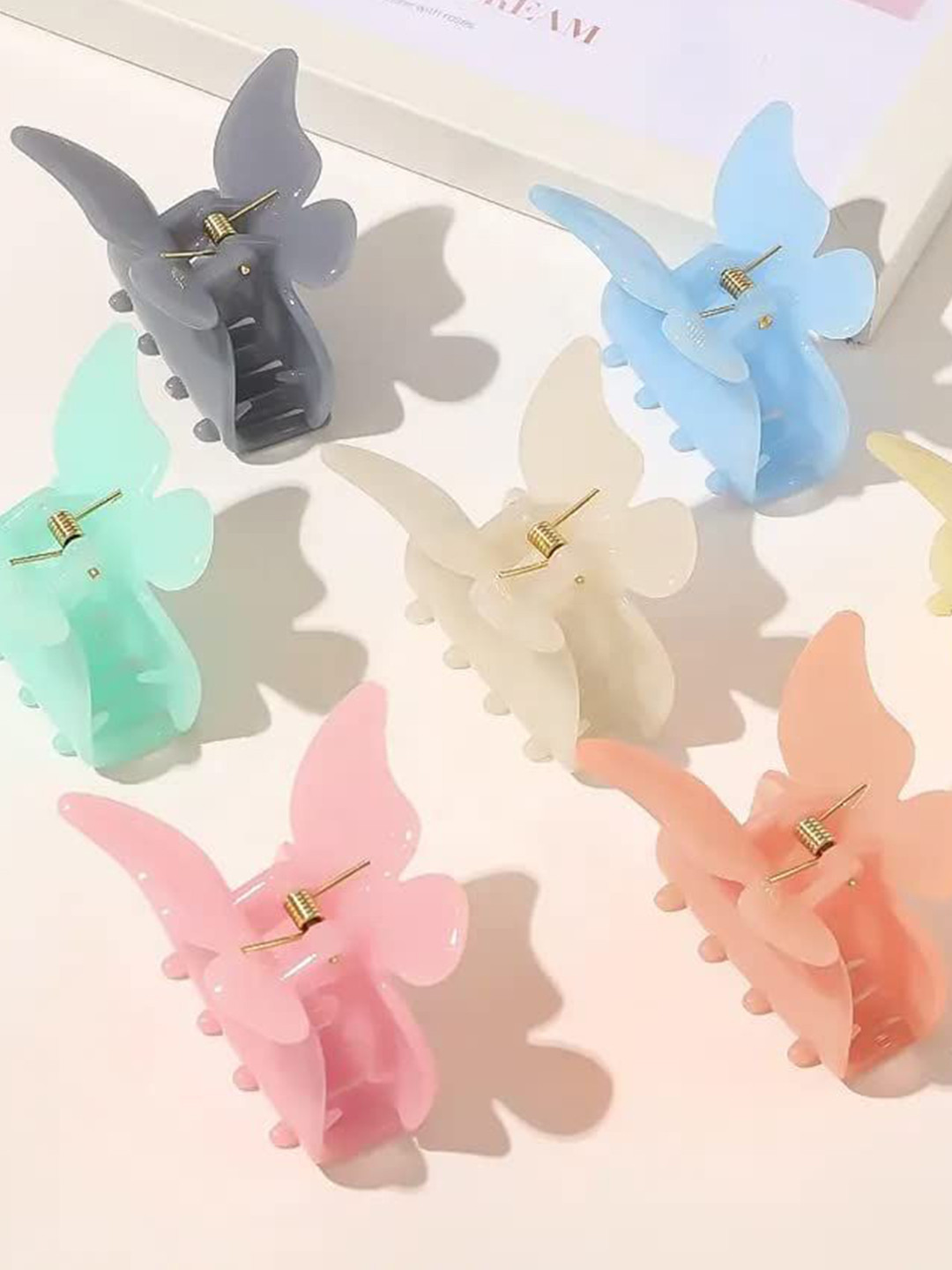 HANDBAG COLLECTION Women Set of 7 Mini Butterfly Claw Clip Hair Accessory