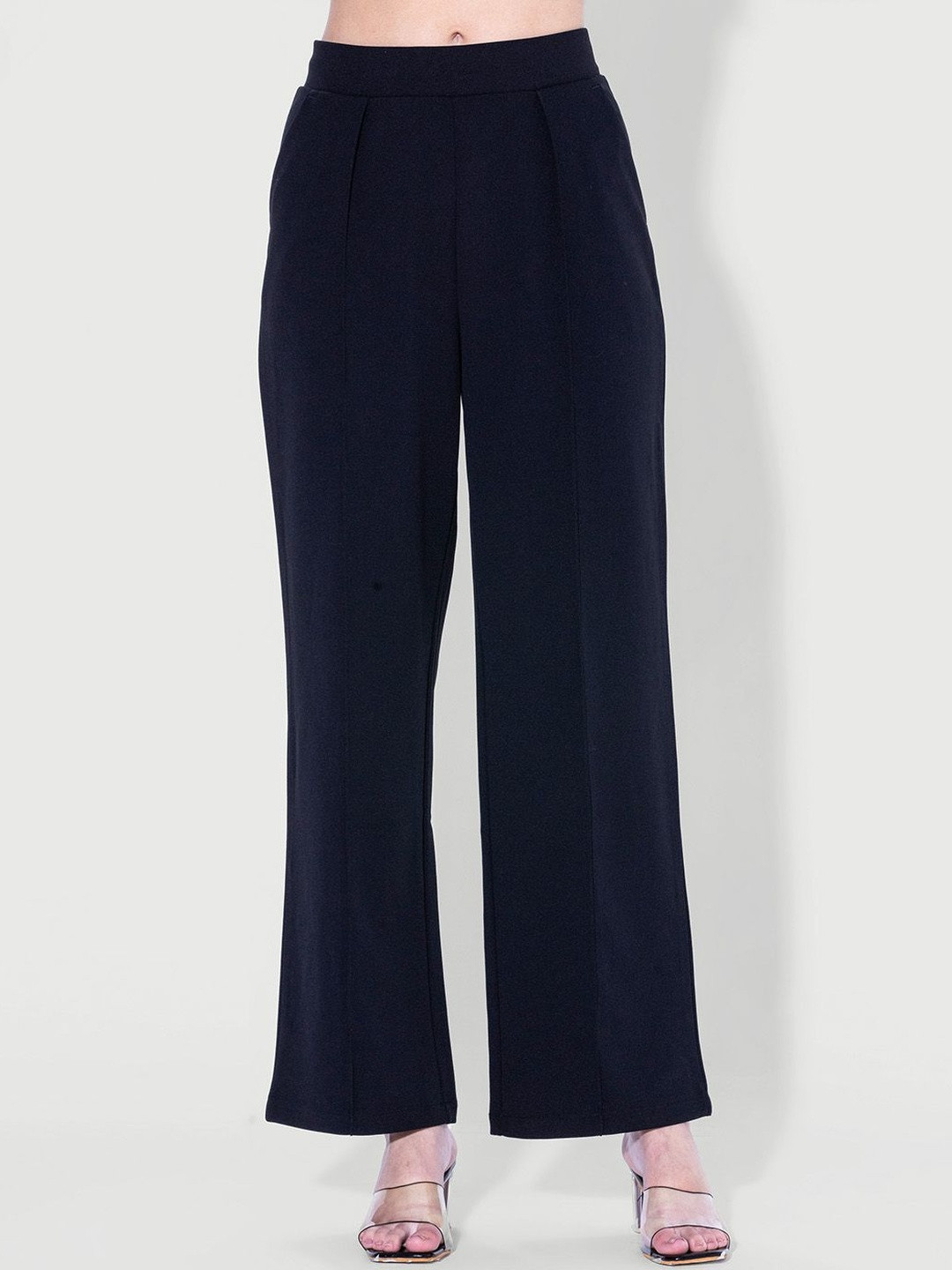 DaKauz Cotton Mid-Rise Wide-Leg Trousers