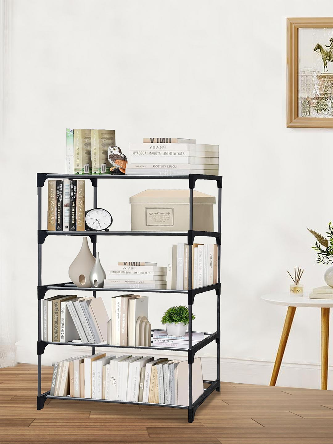 Urban Choice Black 5 Tier Collapsible Shelf Rack