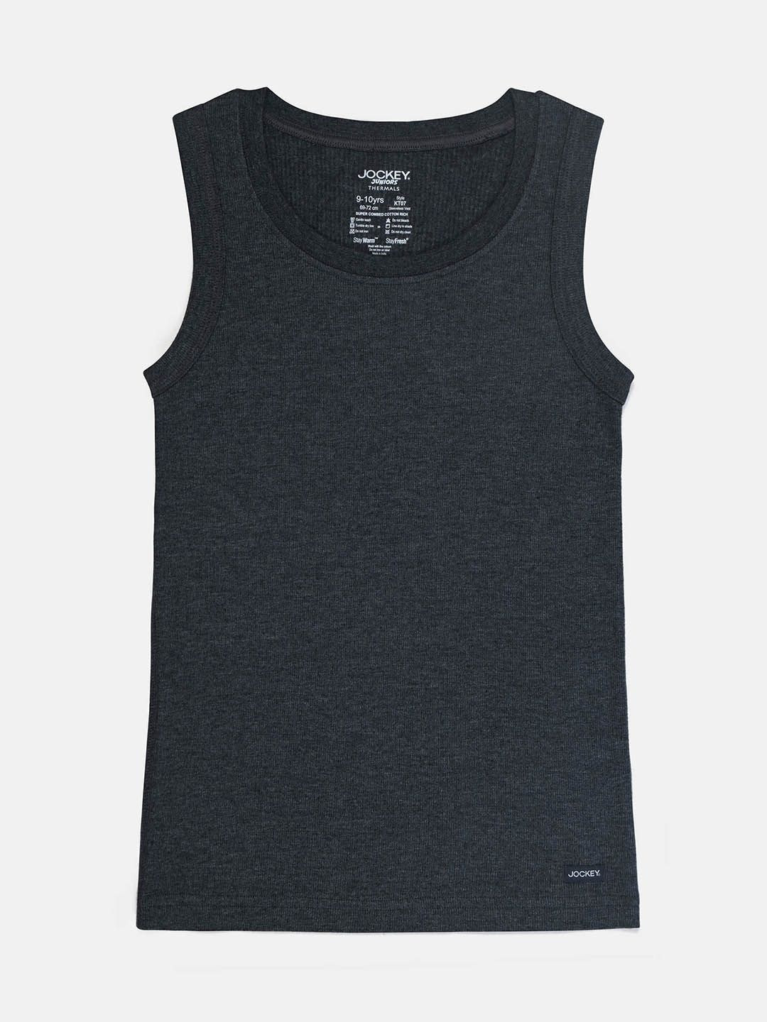 Jockey Kid's Super Combed Cotton Brushed Thermal Muscle Vest with StayWarm Treatment-KT07