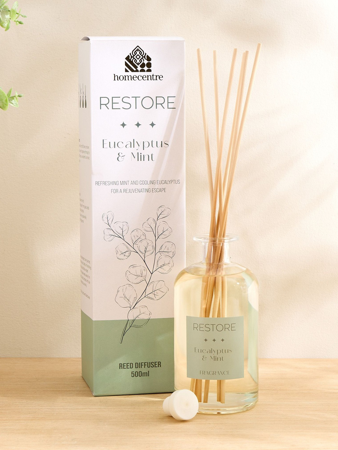 Home Centre Restore Eucalyptus & Mint Aroma Reed Diffuser - 500ml