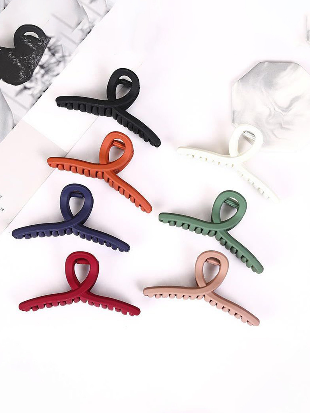 Nayakk Women Set of 6 matt Finished t-shapes Hair Clutchers Claw Clip