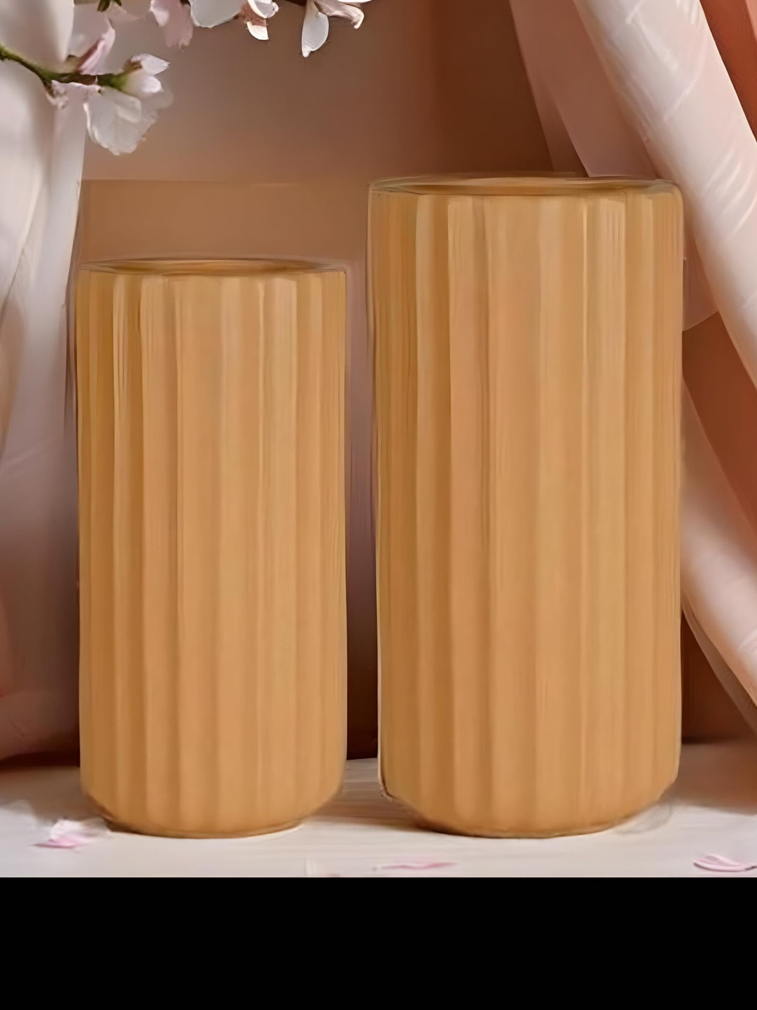 LASAKI Ayla Set of 2 Textured Ceramic Flower Vases