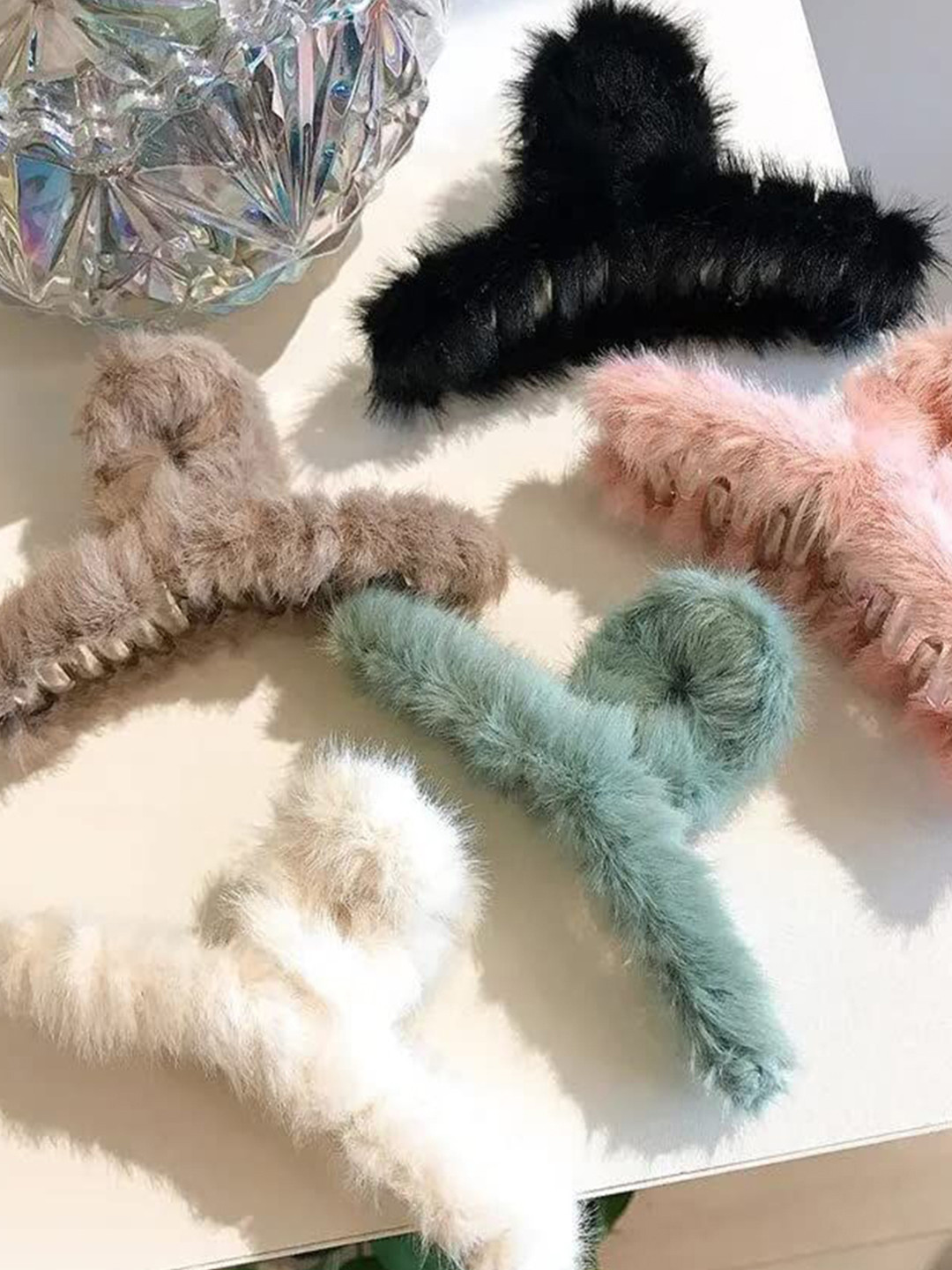 GOWRI TEX Women Pack Of 10 Fur Grip T Shape Claw Clip