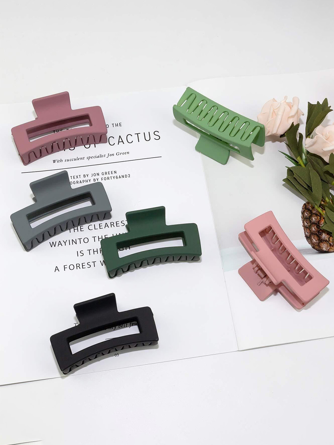 Watch junction Women Set of 4 Matte Finished Hair Claw Clip