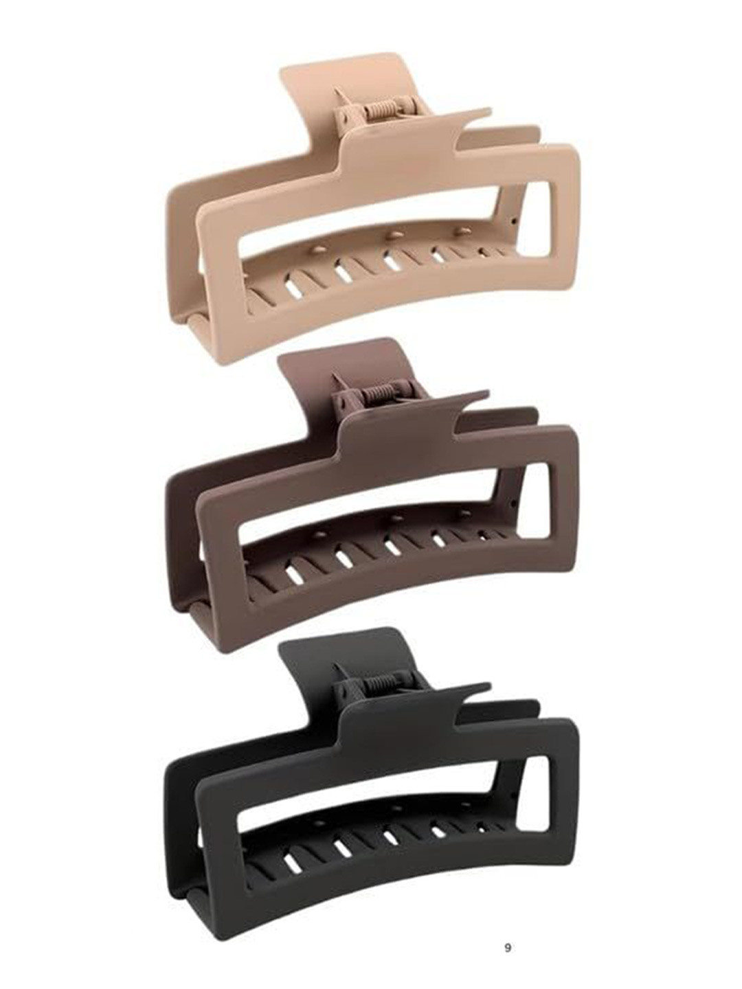 badodiya's Women Set of 3 Matte Rectangular Claw Clip