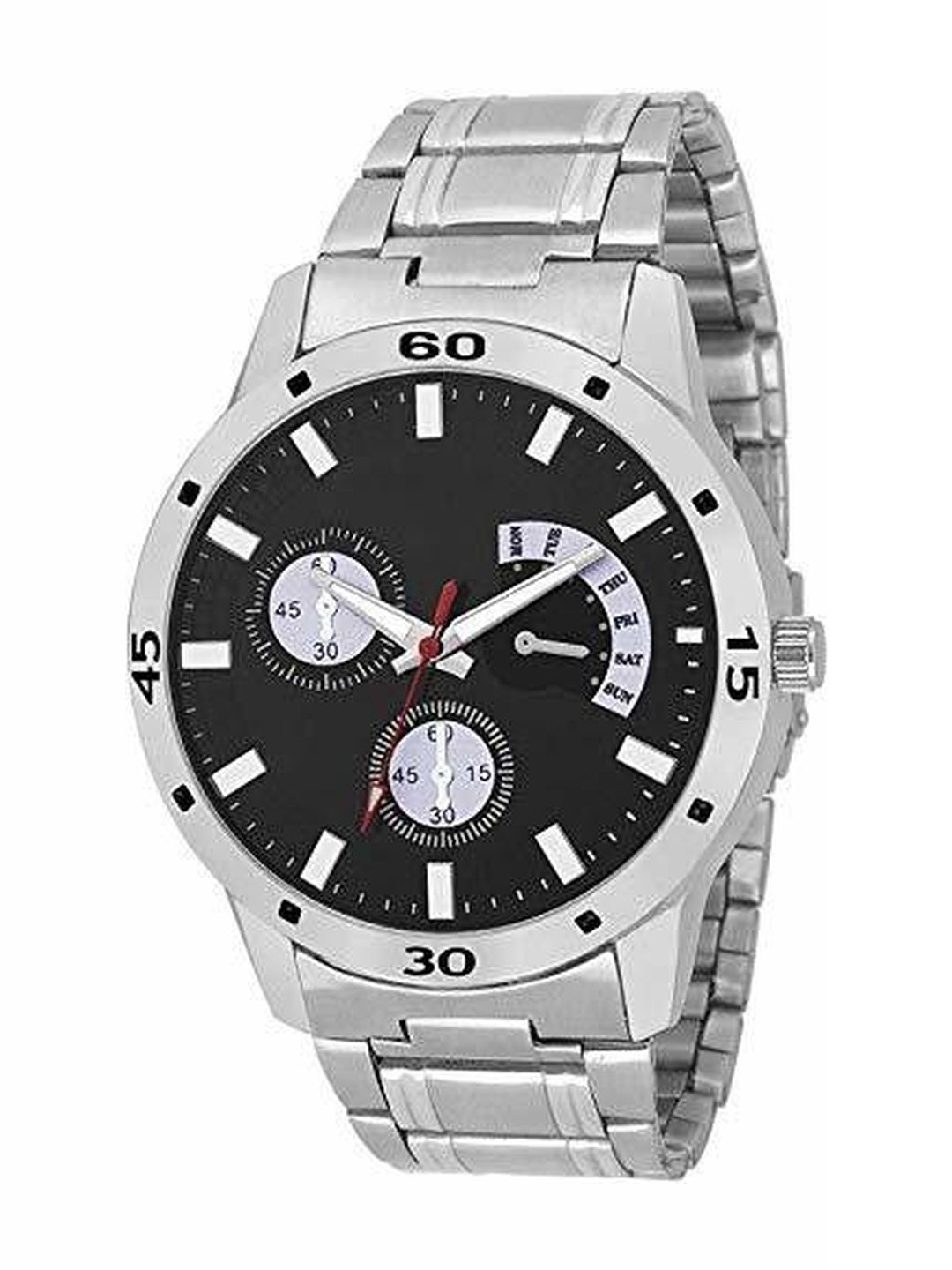 SZN Men Dial & Stainless Steel Straps Analogue Watch Aveo Steel Black -V