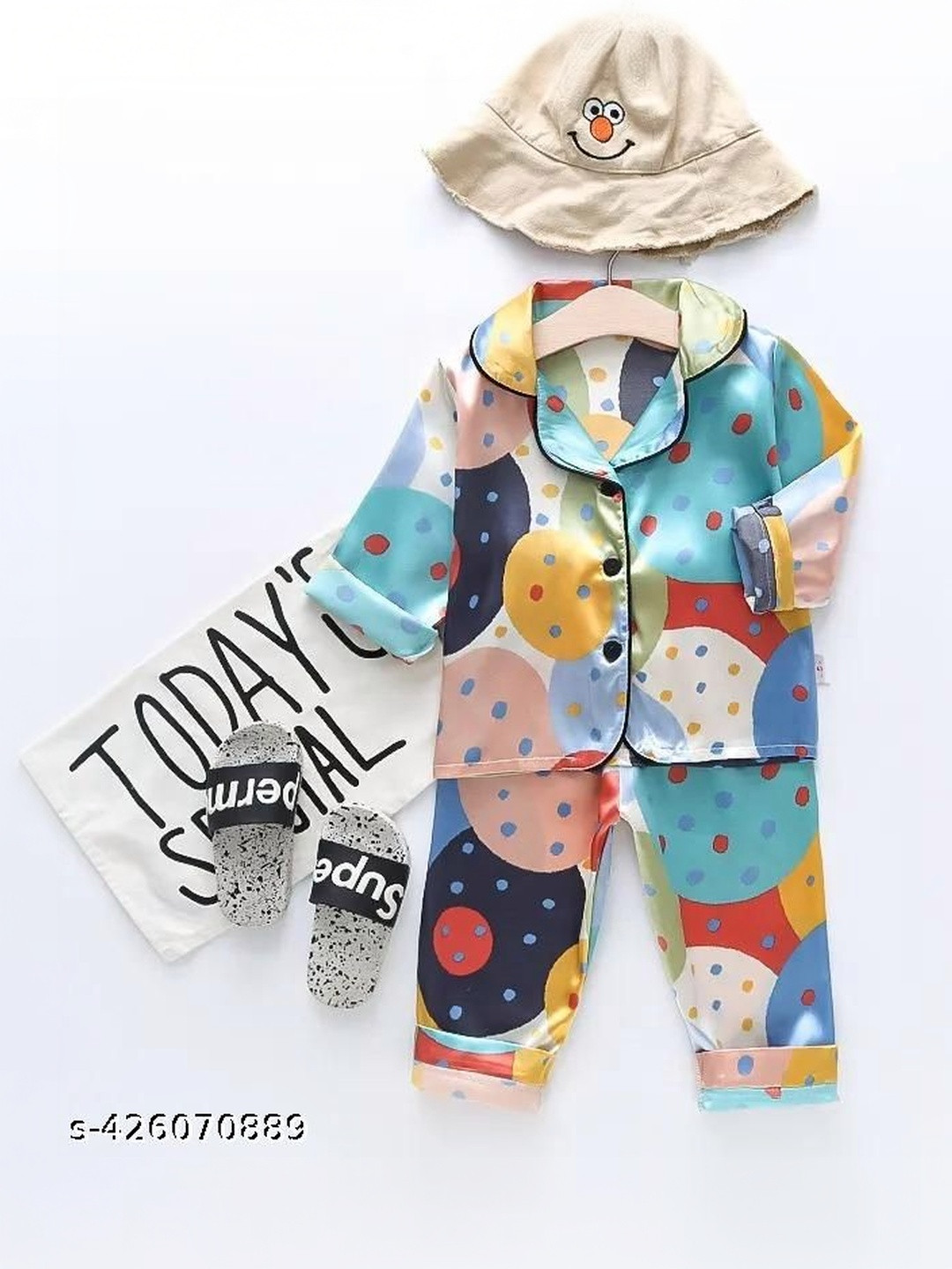 AGGARWAL SALES Unisex Kids Printed T-shirt with Pyjamas