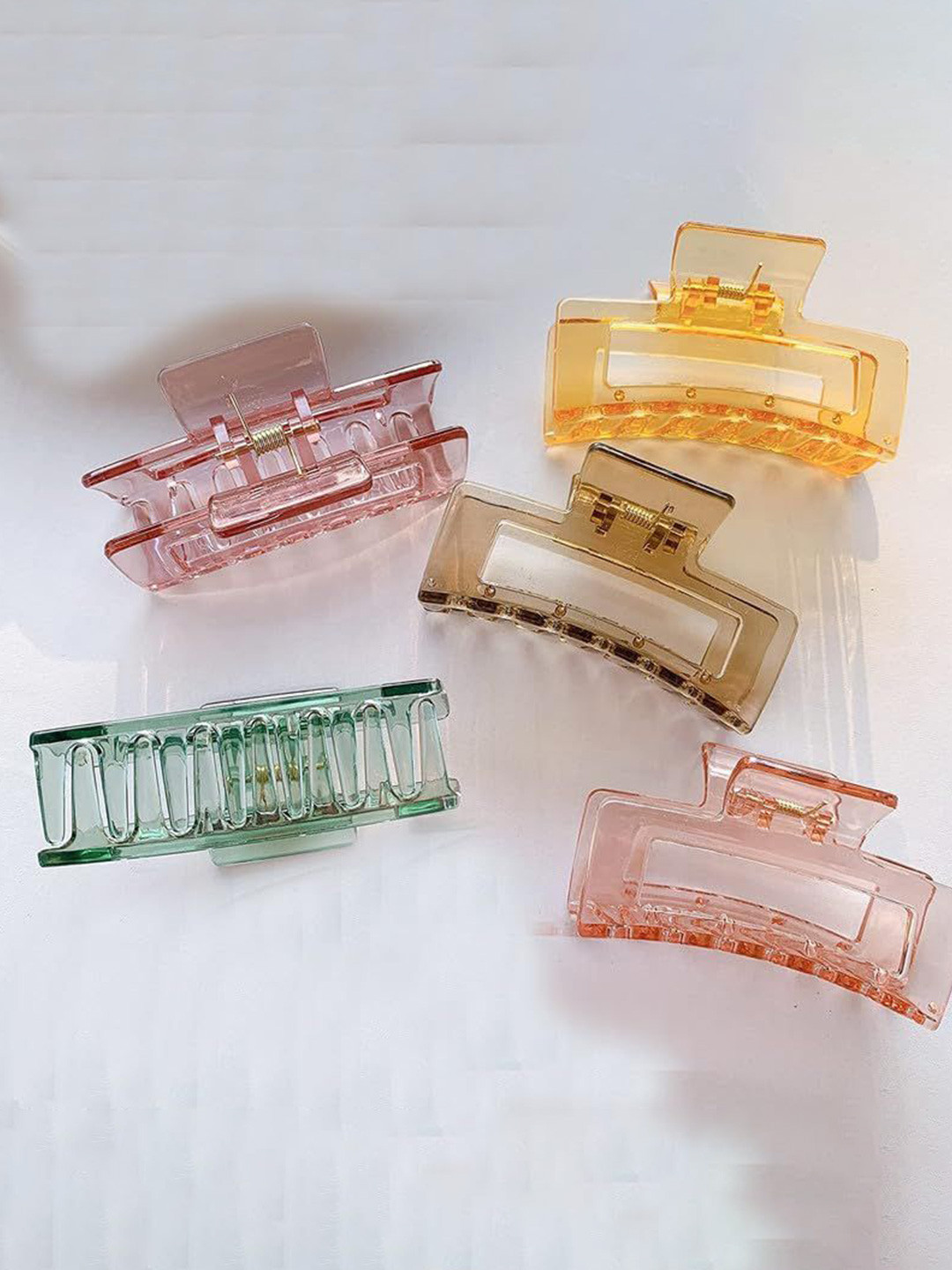 DOCTOR HEALTH SUPER SOFT Women Set of 5 Chrome Finished Hair Claw Clip