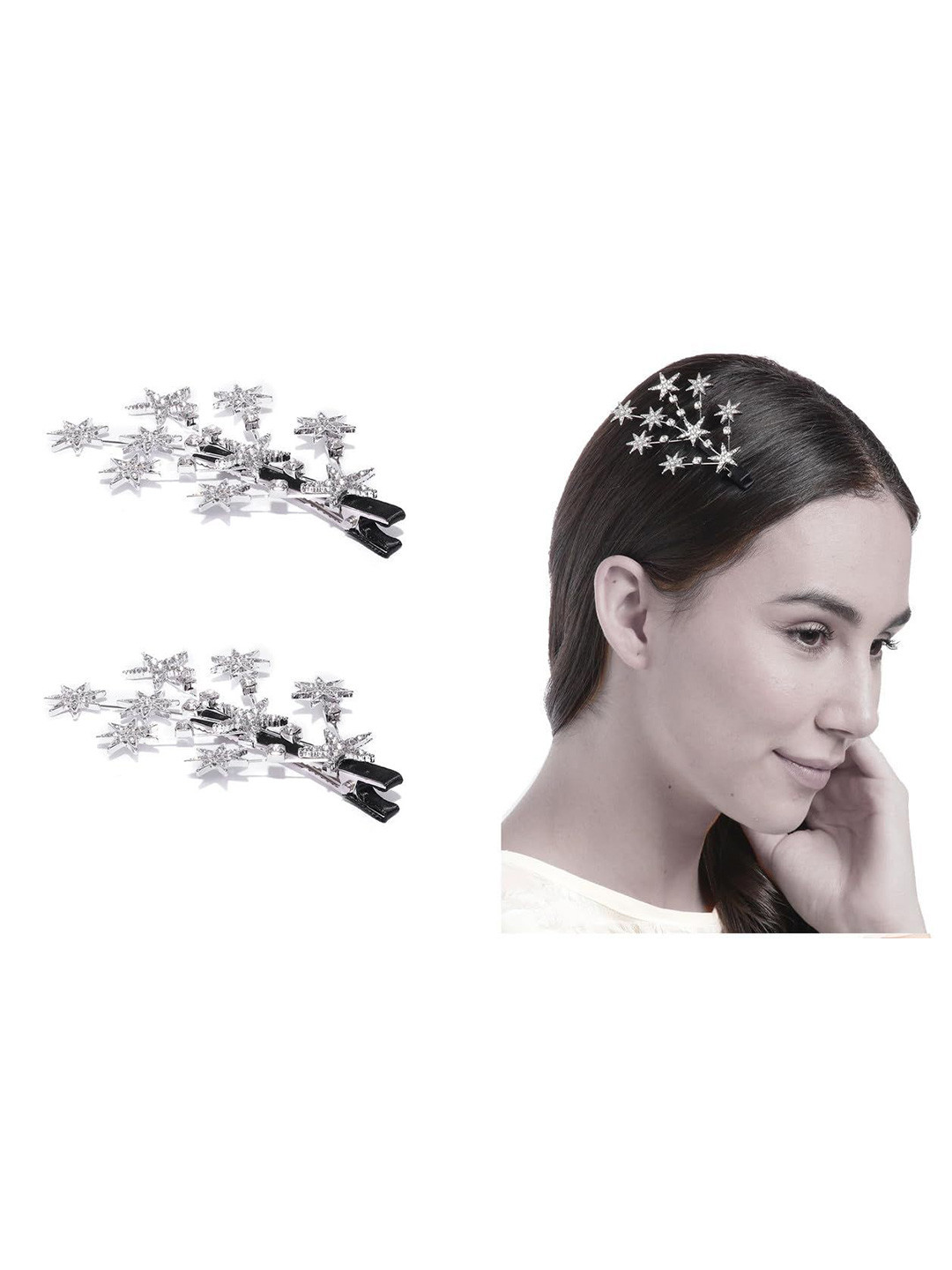 DOCTOR HEALTH SUPER SOFT Women Set of 2 Star Stone Branches Shape Hair accessories
