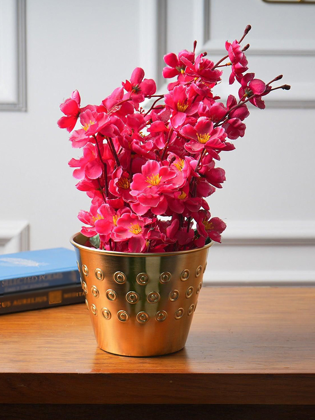 MARKET99 Gold Toned Polka Embossed Planter