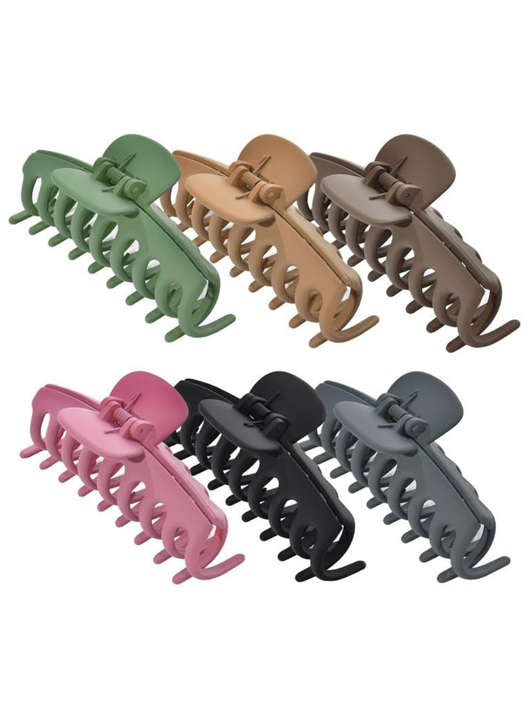 DOCTOR HEALTH SUPER SOFT Women Set of 6 Comb Shape Hair Dressing Matte Finish Claw Clip