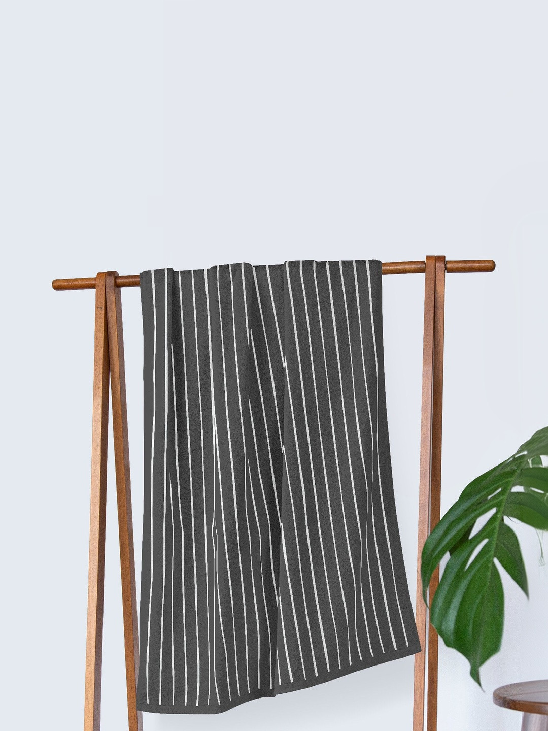 Himeya Grey Pin Striped Cotton 350 GSM Bath Towel