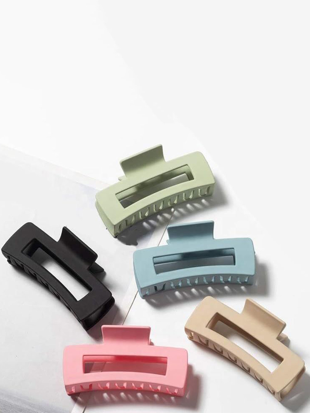 GOWRI TEX Women Set of 5 Matt Hair Plastic Claw Clip