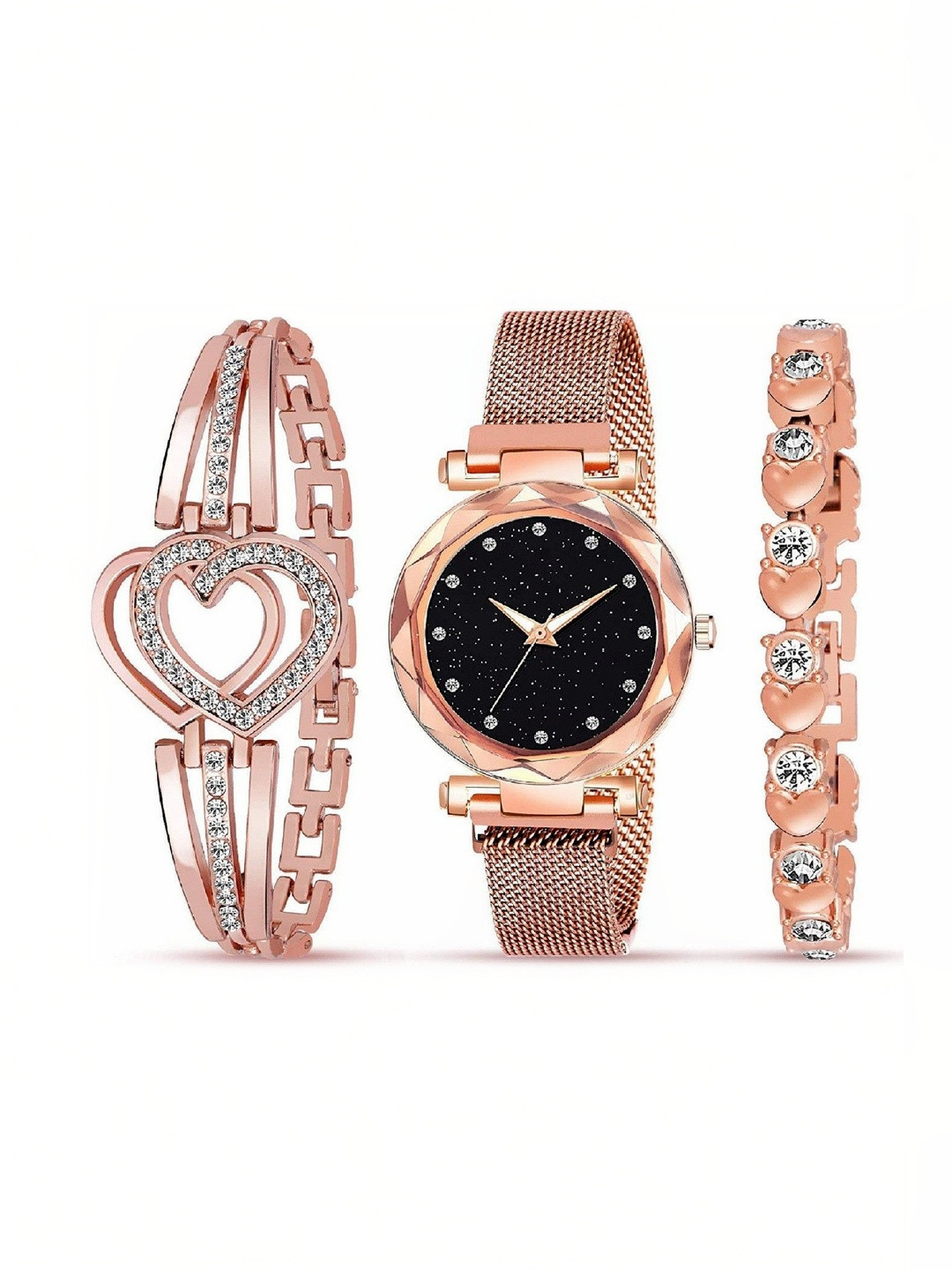 SZN Women Dial & Stainless Steel Straps Analogue Watch New Magnet 3 Combo
