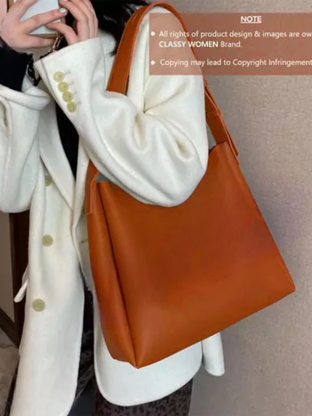 Random Enterprises PU Shopper Tote Bag