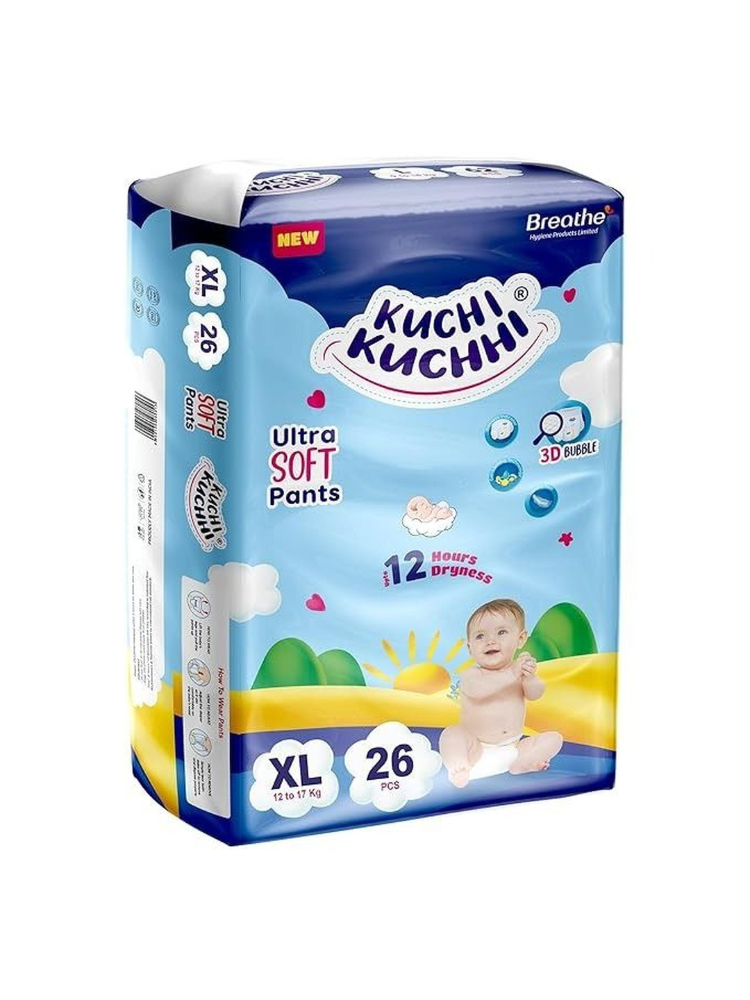 KUCHI KUCHHI Premium Super Soft Baby Diaper - XL - 26Pcs