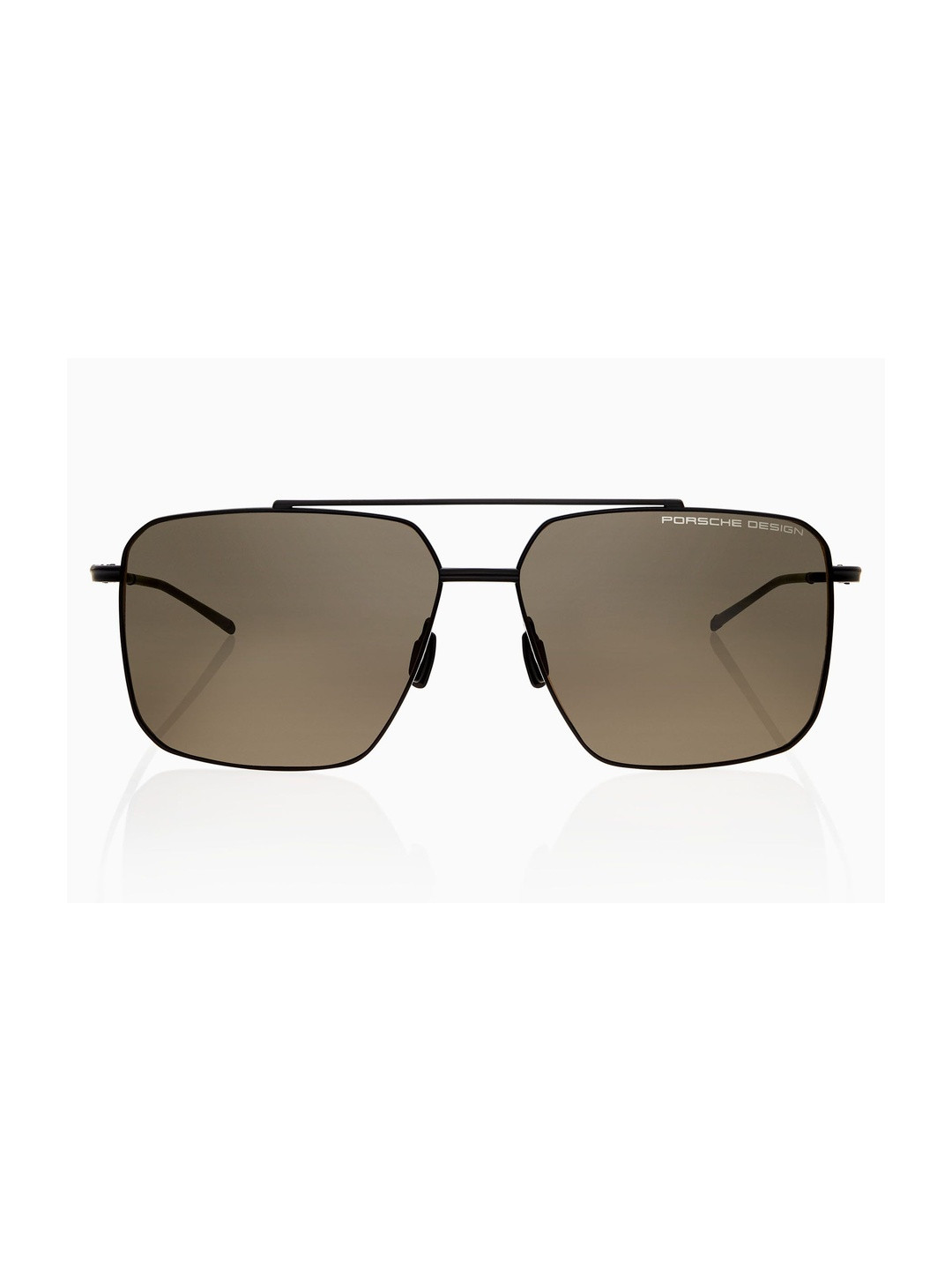 PORSCHE DESIGN Men Brown Lens & Black Aviator Sunglasses with