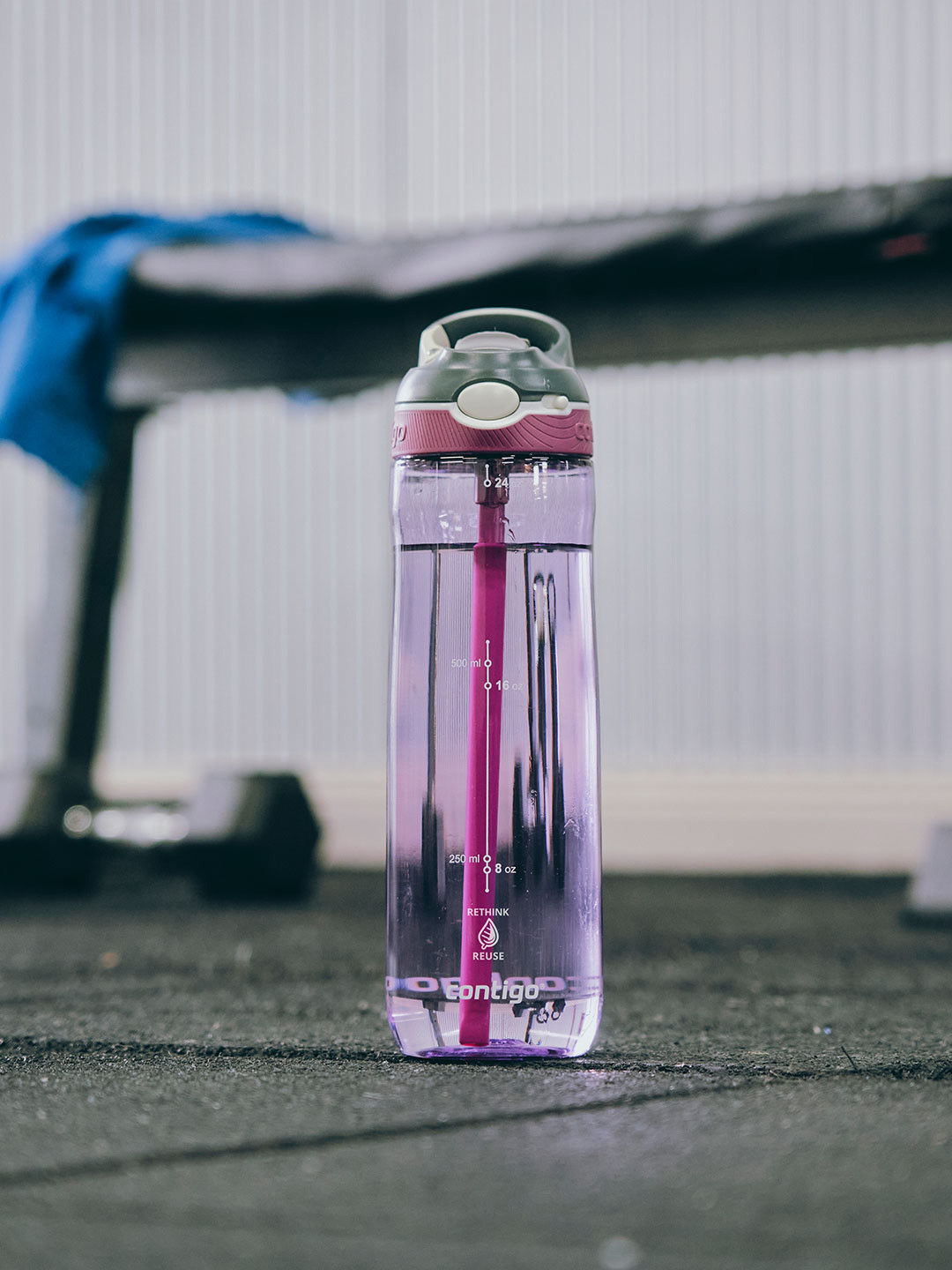 Contigo Ashland Tritan purple Leak-Proof Straw Water Bottle for Women 720 ml