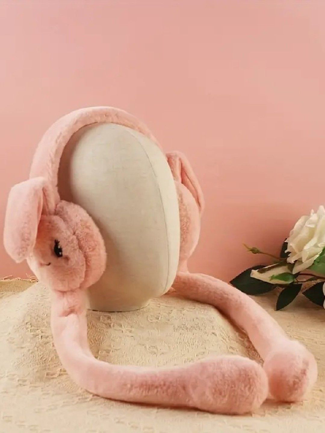 LADONNA Girls Moving Ears Earmuff  Woollen Beanie