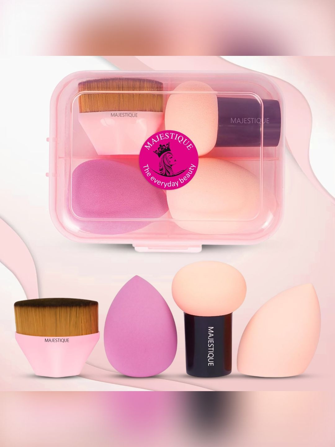 MAJESTIQUE Set Of 4 Makeup Sponge & Beauty Blender Set