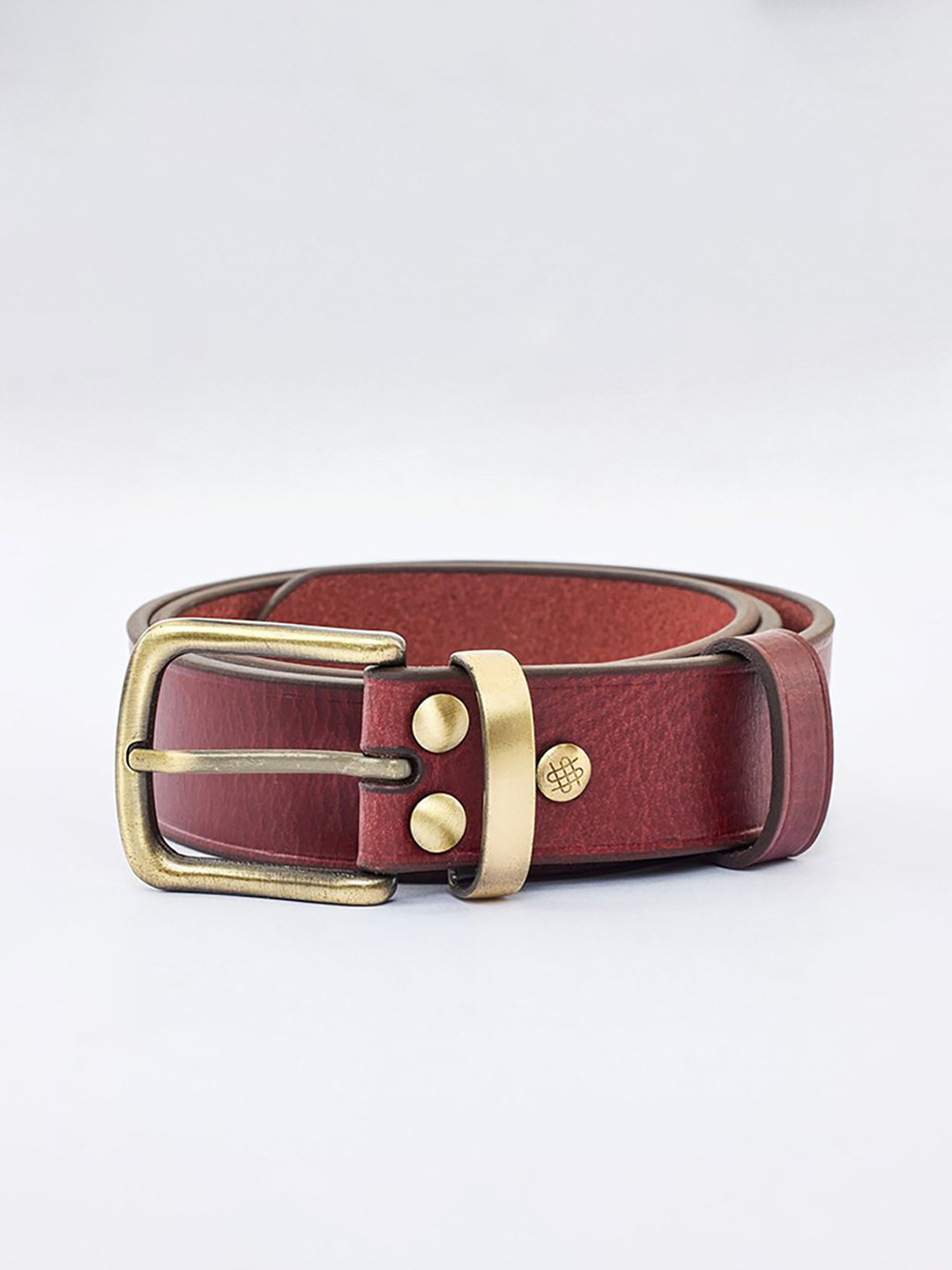 Snitch Men Solid Leather Tang Closure Belt