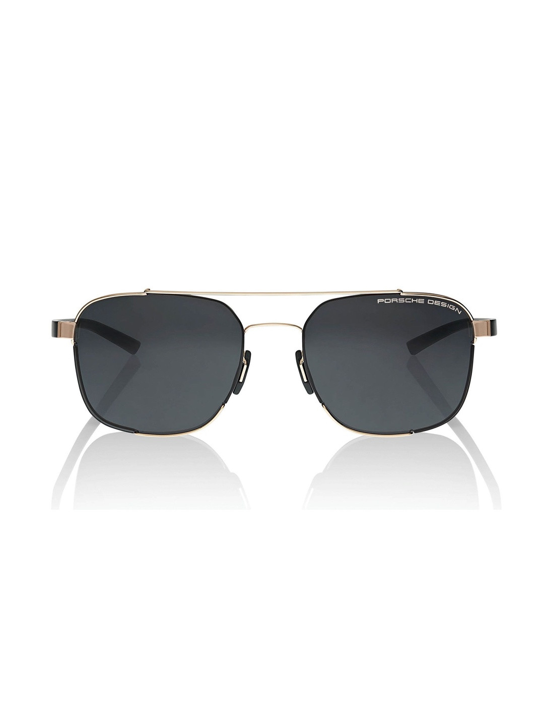 PORSCHE DESIGN Men Grey Lens & Gold-Toned Aviator Sunglasses with