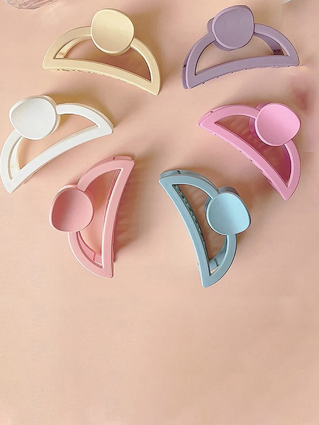 DOCTOR HEALTH SUPER SOFT Women Set Of 6 Half Moon Shape Claw Clip