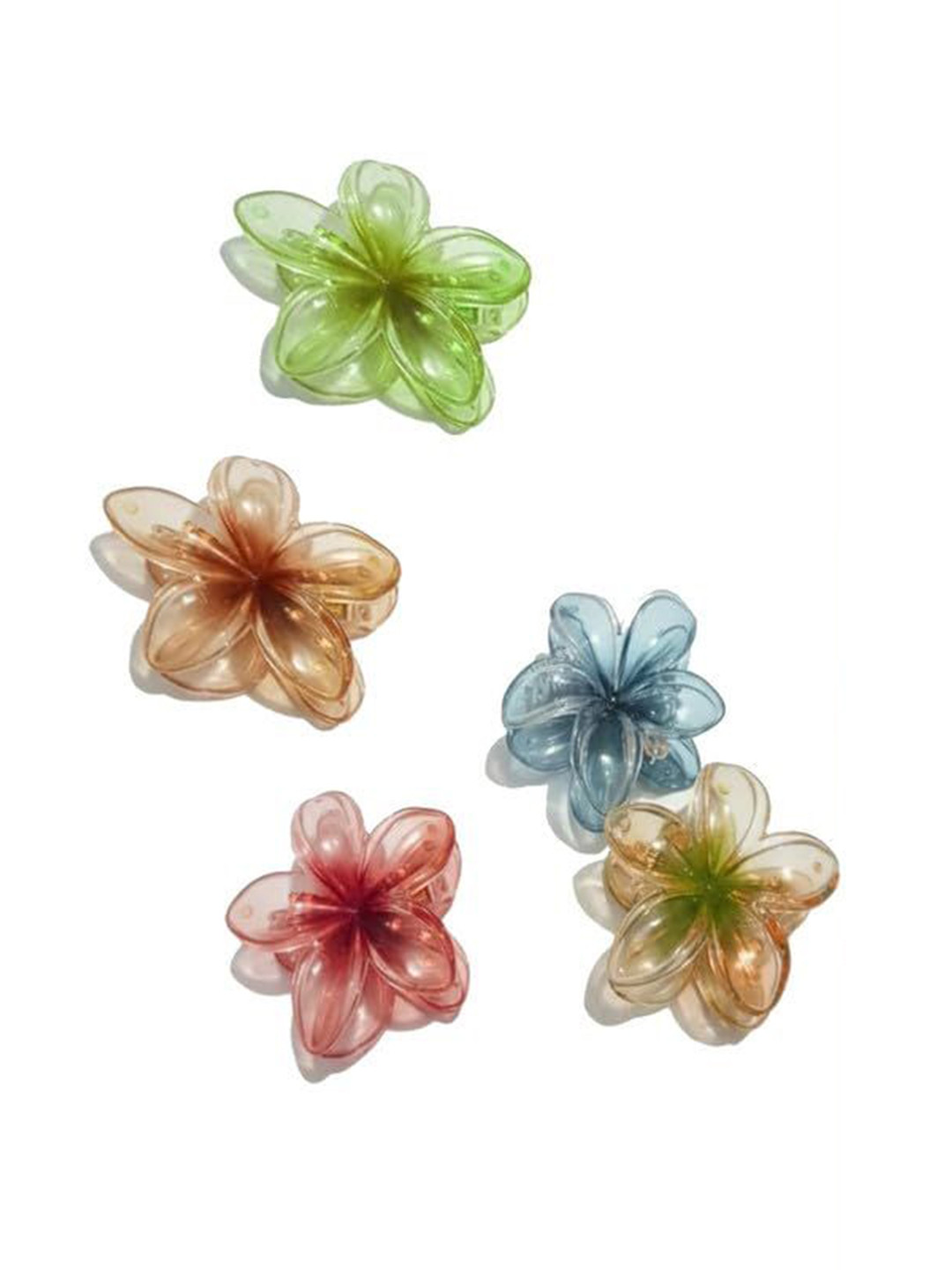LEKZOW Women Set of 5 Flower Shape Claw Clip Hair Accessory