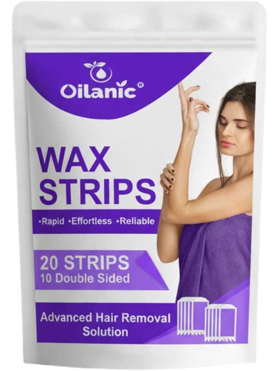 Oilanic Lavender Wax Strips For Painless Waxing & Smooth Skin - 20 Strips